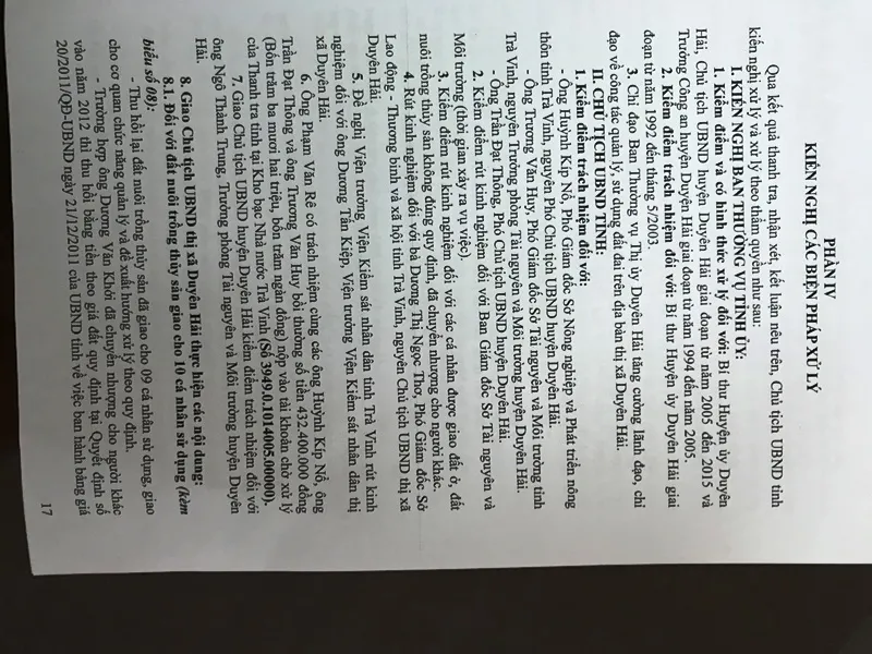Trà Vinh: Kiểm điểm xử lý hàng loạt cán bộ dính đất đai ảnh 1