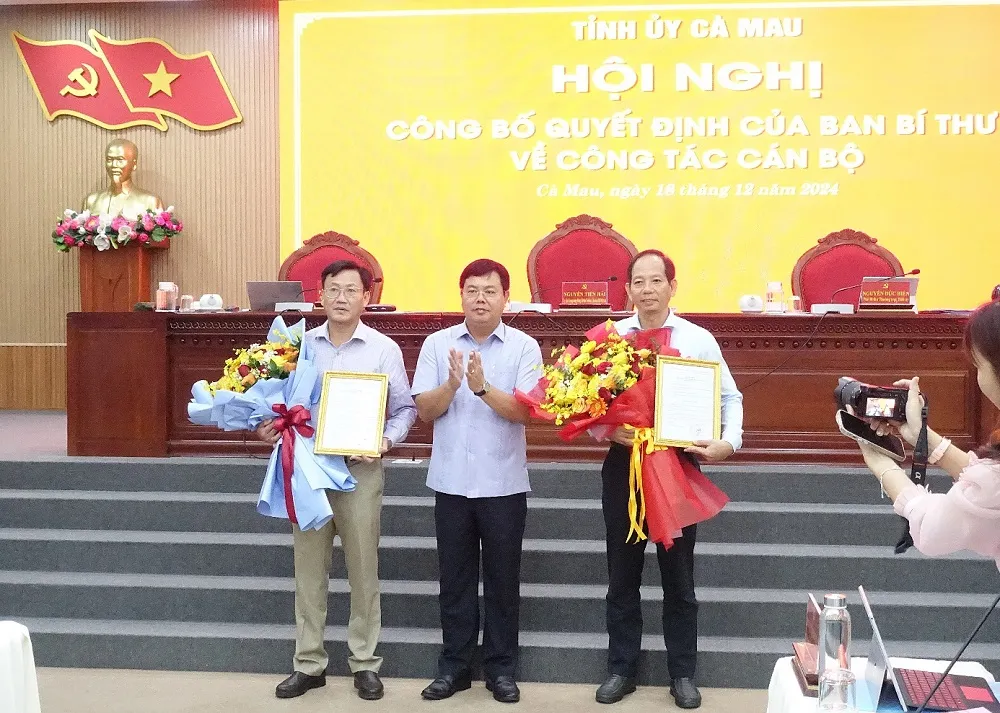 Ban Bí thư chỉ định 2 nhân sự tham gia Ban chấp hành đảng bộ tỉnh Cà Mau