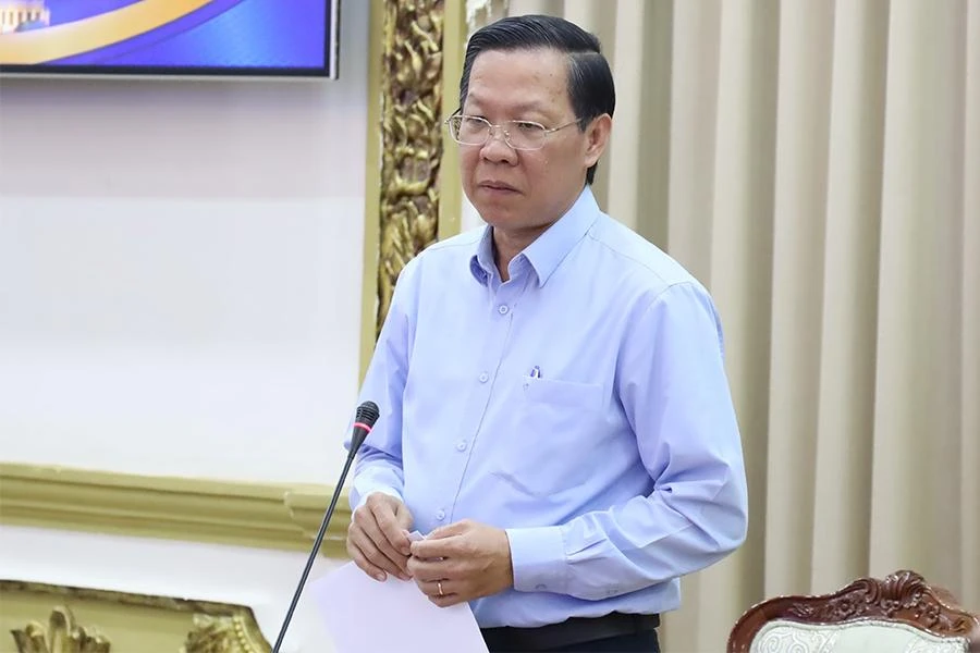 Chủ tịch UBND TP.HCM Phan Văn Mãi phát biểu kết luận phiên họp. Ảnh: TTBC
