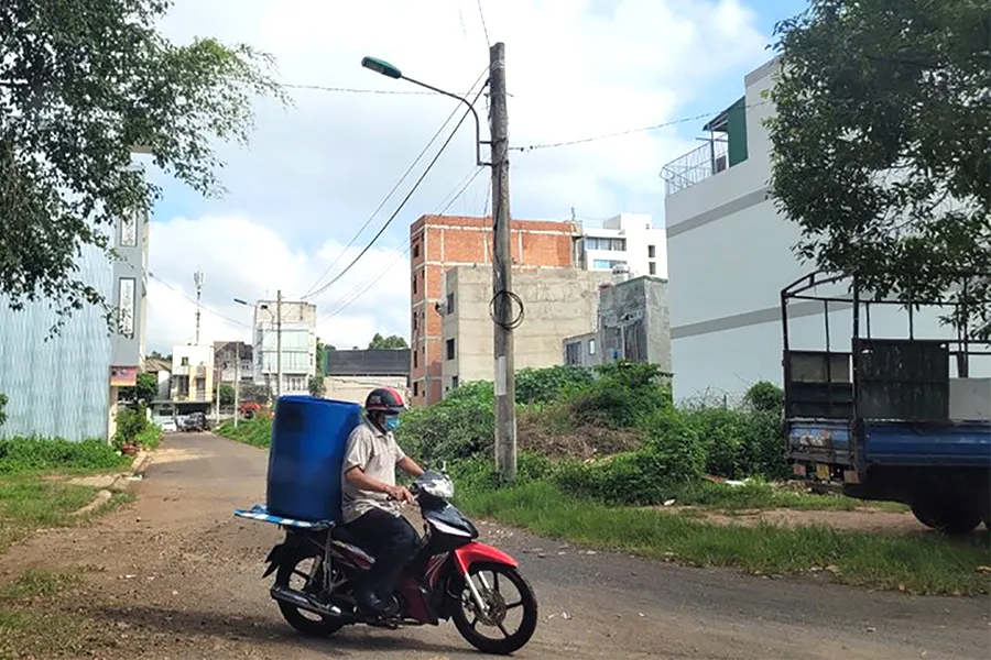 Vị trí sáu lô đất thuộc quy hoạch đường Tôn Đức Thắng. Ảnh: V.LONG