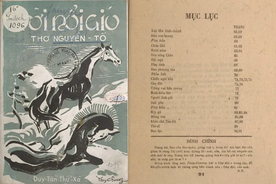 Tập thơ Trời nổi gió thực hiện đính chính ở dưới Mục lục. Ảnh trong bài: ĐÌNH BA