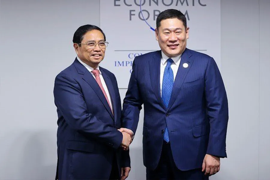 Thủ tướng Chính phủ Phạm Minh Chính và Thủ tướng Mông Cổ Oyun-Erdene Luvsannamsrai - Ảnh: VGP/Nhật Bắc Thủ tướng Chính phủ Phạm Minh Chính và Thủ tướng Mông Cổ Oyun-Erdene Luvsannamsrai - Ảnh: VGP/Nhật Bắc