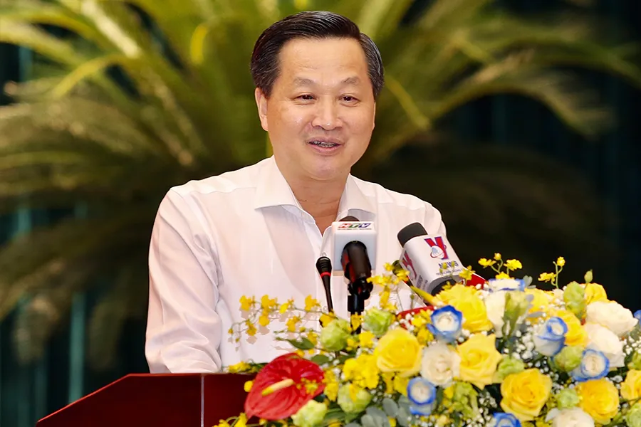 Phó Thủ tướng Lê Minh Khái khẳng định việc triển khai Nghị quyết 98 thành công là nền tảng, là động lực mới đưa TP trở lại quỹ đạo phát triển vốn có. Ảnh: HOÀNG GIANG Phó Thủ tướng Lê Minh Khái khẳng định việc triển khai Nghị quyết 98 thành công là nền tảng, là động lực mới đưa TP trở lại quỹ đạo phát triển vốn có. Ảnh: HOÀNG GIANG