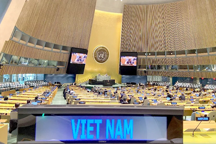 Việt Nam tham dự Hội nghị lần thứ 30 các quốc gia thành viên UNCLOS 1982 diễn ra vào tháng 12-2020 tại trụ sở Liên hợp quốc ở TP New York (Mỹ). Ảnh: VNA Việt Nam tham dự Hội nghị lần thứ 30 các quốc gia thành viên UNCLOS 1982 diễn ra vào tháng 12-2020 tại trụ sở Liên hợp quốc ở TP New York (Mỹ). Ảnh: VNA