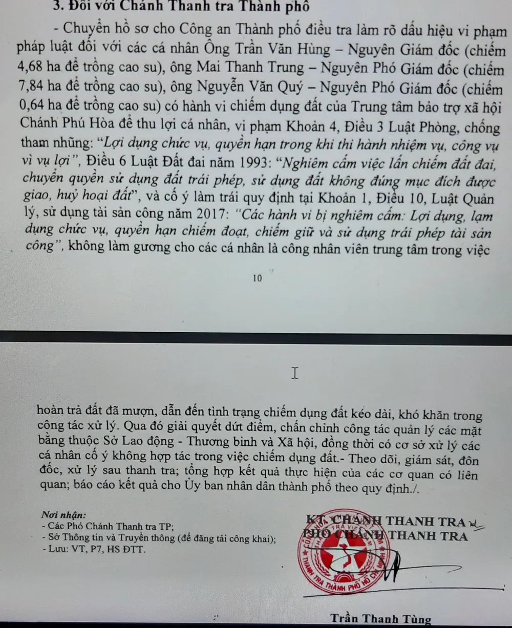 Chuyển Công an TP.HCM điều tra một số cán bộ chiếm đất công ảnh 1