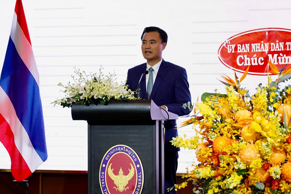 Phó Chủ tịch Bùi Xuân Cường phát biểu tại lễ kỷ niệm. Ảnh: BẢO PHƯƠNG