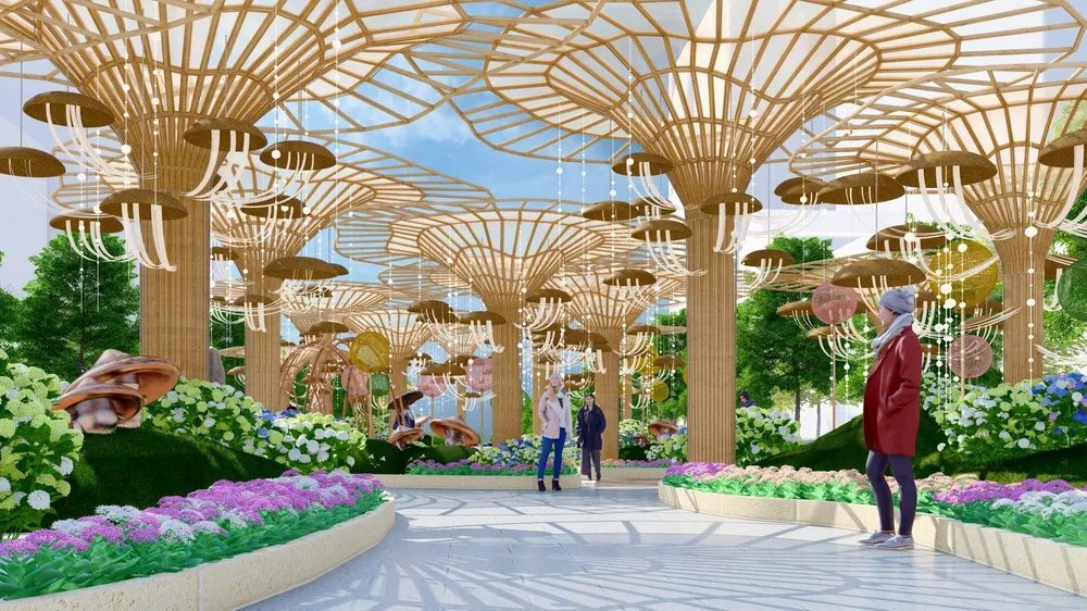 Ngoài việc sử dụng nhiều chất liệu thân thiện với môi trường, Đường hoa Nguyễn Huệ Tết 2023 còn dùng khoảng 88 loại hoa, 18 loại lá, gần 106.000 chậu, giỏ hoa các loại, hơn 300m2 cỏ.