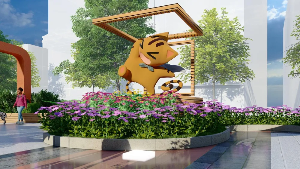 Các linh vật cũng đa dạng về chất liệu từ mút xốp, sắt, sơn mỹ thuật, phủ mùn cưa, giả đất nung đến ốp hoa tươi…