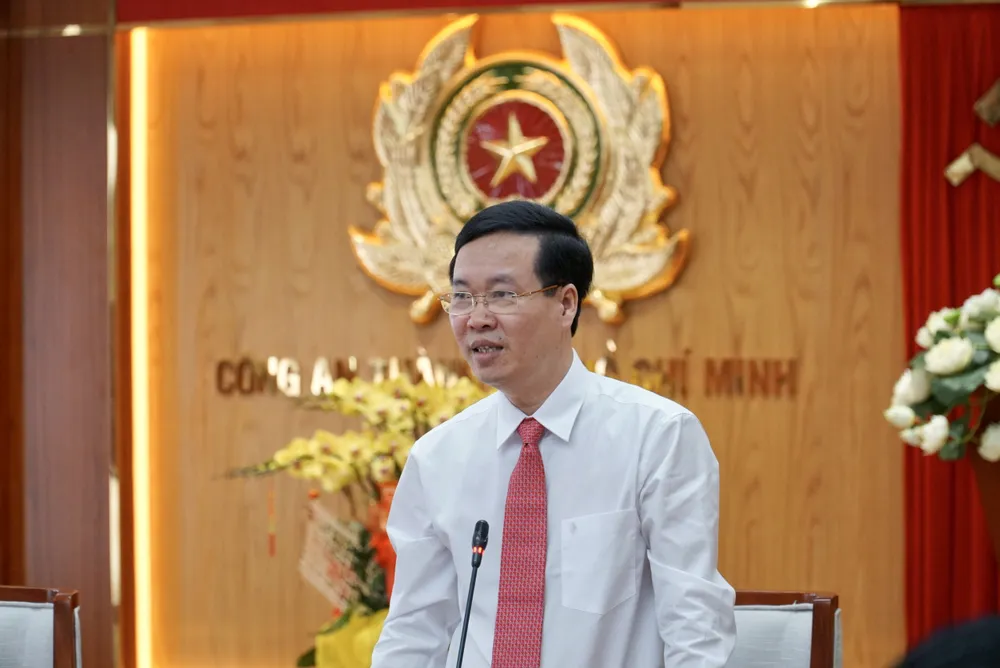 Thường trực Ban Bí thư Võ Văn Thưởng phát biểu tại buổi làm việc. Ảnh: BẢO PHƯƠNG