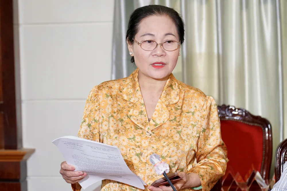 Phó Bí thư Thành ủy, Chủ tịch HĐND TP.HCM Nguyễn Thị Lệ nêu ý kiến tại buổi giám sát. Ảnh: PHƯƠNG ĐẶNG