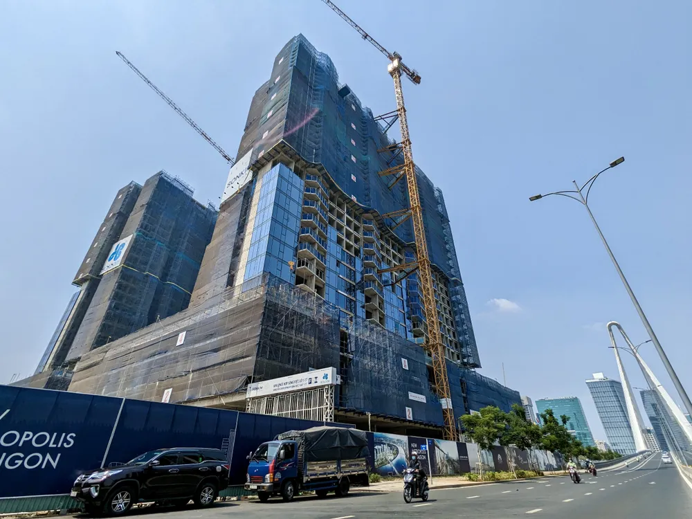 Dự án khu phức hợp Sóng Việt tại tại lô đất 1-17 Khu đô thị mới Thủ Thiêm, TP Thủ Đức. Ảnh: BẢO PHƯƠNG