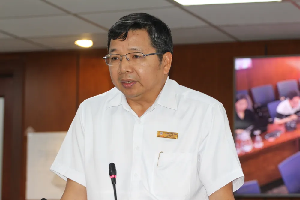 Ông Nguyễn Phú Vĩnh, đại diện Tổng công ty Điện lực TP.HCM (EVNHCMC) thông tin về công tác tiết kiệm điện trên địa bàn TP.HCM. Ảnh: TN