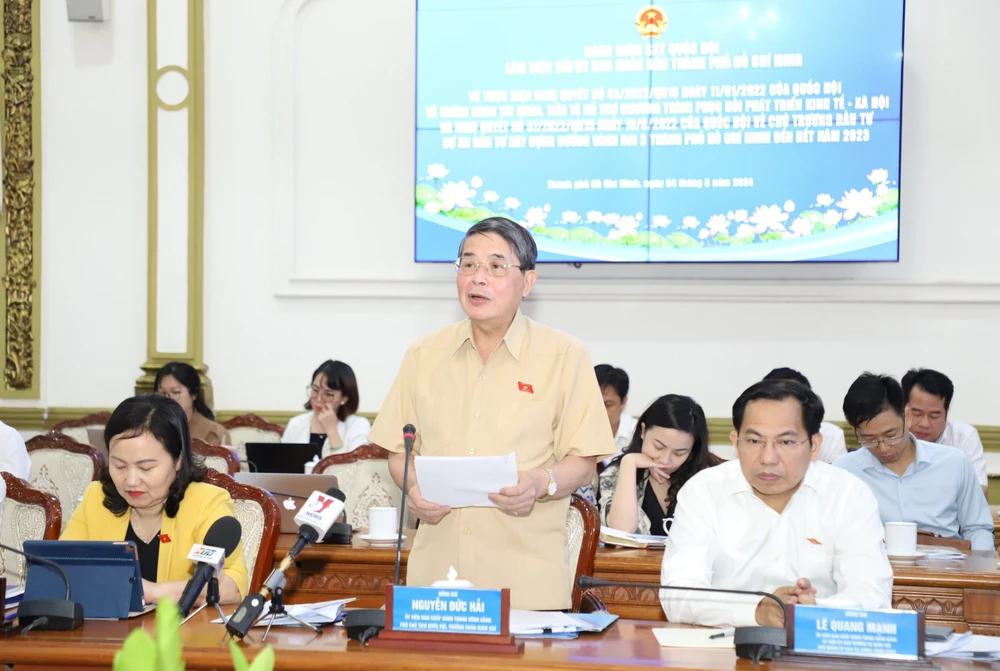 Phó Chủ tịch Quốc hội Nguyễn Đức Hải kết luận buổi làm việc. Ảnh: BẢO PHƯƠNG vành đai 3