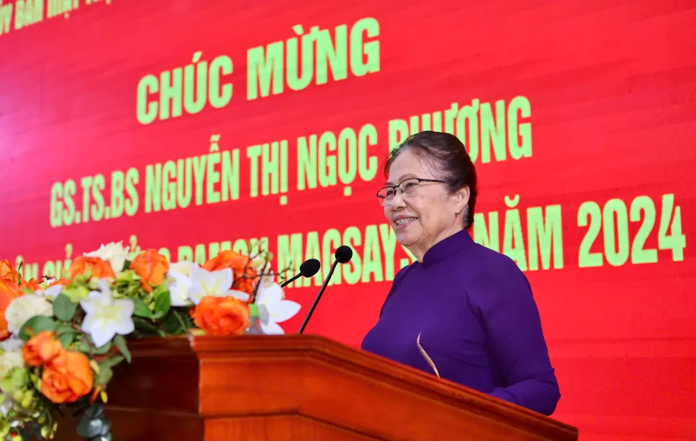 GS Nguyễn Thị Ngọc Phượng chia sẻ tại hội nghị. Ảnh: NGUYỆT NHI gs-nguyen-thi-ngoc-phuong-1.jpg