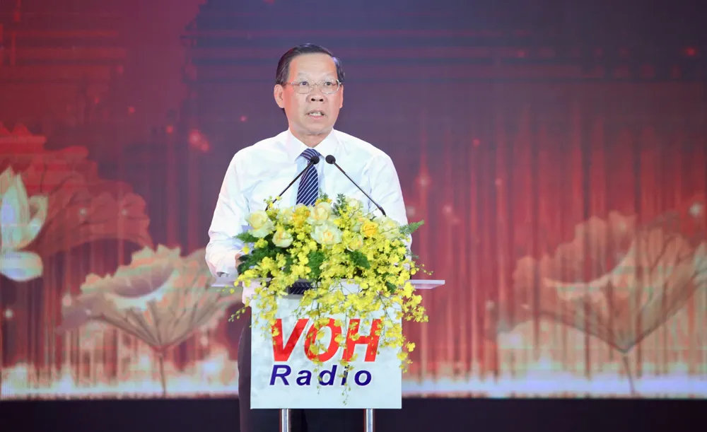 Chủ tịch UBND TP.HCM Phan Văn Mãi phát biểu tại chương trình. Ảnh: NGUYỆT NHI phong-cach-ho-chi-minh-9.jpg