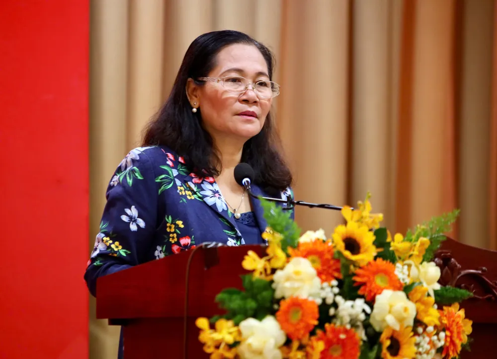 Bà Nguyễn Thị Lệ, Phó Bí thư Thành uỷ, Chủ tịch HĐND TP.HCM, phát biểu chỉ đạo. Ảnh: NGUYỆT NHI nguyen-thi-le-4.jpg nguyễn thị lệ