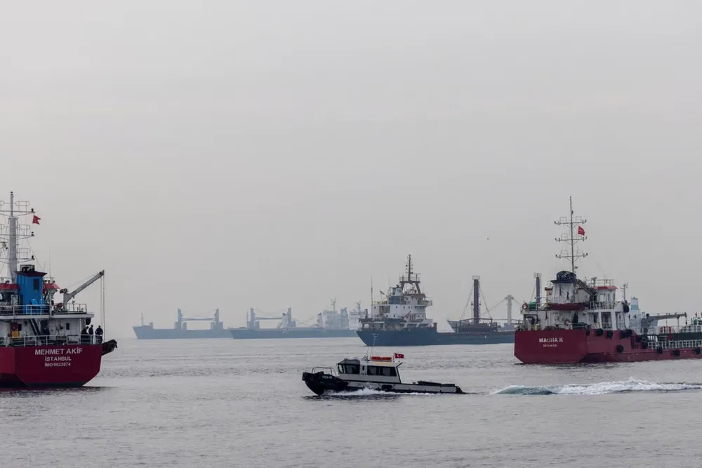 Nhóm tàu chở nông sản qua Biển Đen cập bến TP Istanbul (Thổ Nhĩ Kỳ). Ảnh: REUTERS Nhóm tàu chở nông sản qua Biển Đen cập bến TP Istanbul (Thổ Nhĩ Kỳ). Ảnh: REUTERS