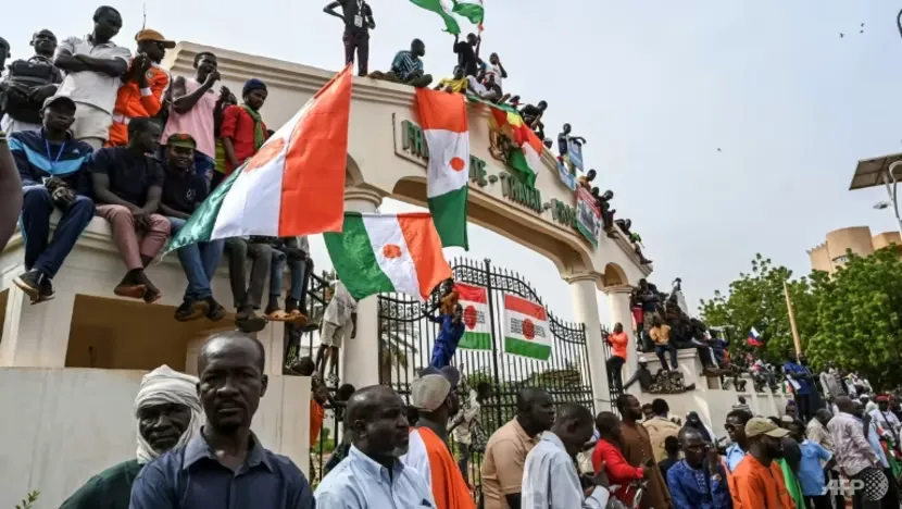 Người biểu tình Niger ở thủ đô Niamey hôm 20-8. Ảnh: AFP