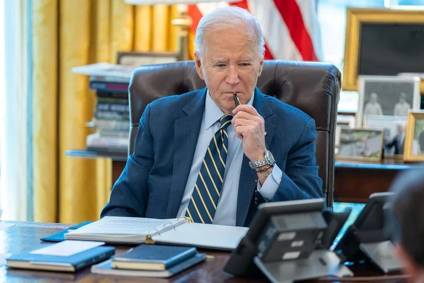 Tổng thống Mỹ Joe Biden sau cuộc điện đàm với Thủ tướng Israel Benjamin Netanyahu ngày 4-4. Ảnh: NHÀ TRẮNG My-dua-quan-diem-ran-voi-Israel.webp
