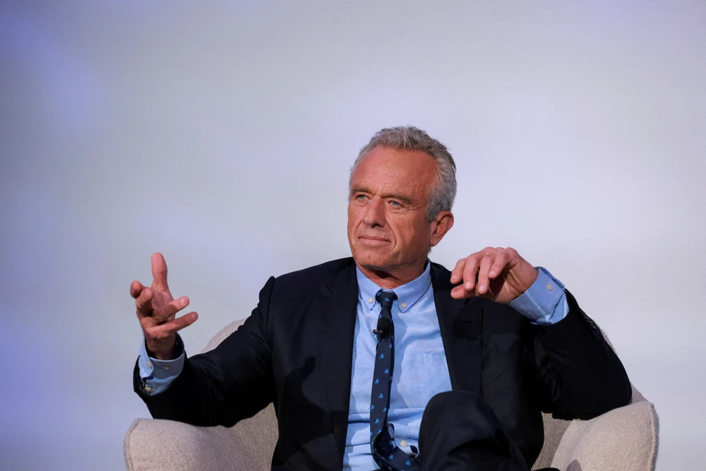 Ông Robert F. Kennedy Jr. – ứng viên tổng thống Mỹ độc lập. Ảnh: REUTERS Ứng viên tổng thống Mỹ nói có 6 con sâu ăn não vẫn tranh luận thắng đối thủ