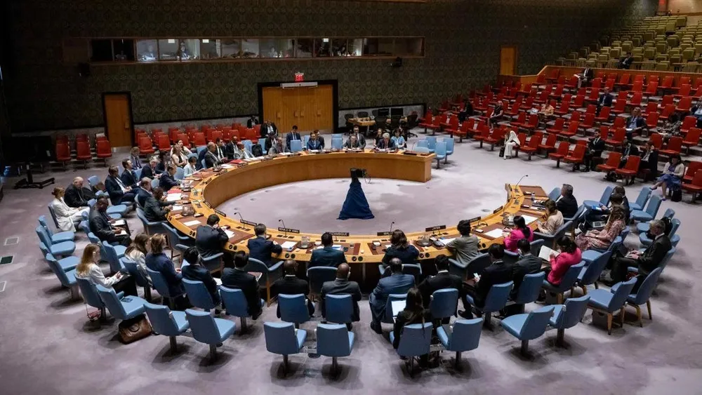 Cuộc họp của HĐBA LHQ tại trụ sở LHQ vào tháng 8-2024. Ảnh: BLOOMBERG Lời kêu gọi cải tổ Hội đồng Bảo an Liên Hợp Quốc nóng trở lại