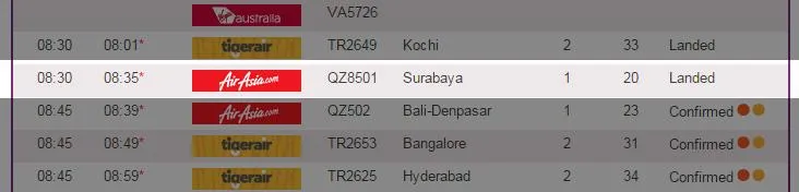 Bảng điện tử hiển thị 'QZ8501 hạ cánh an toàn' ảnh 1 Bảng điện tử hiển thị 'QZ8501 hạ cánh an toàn' ảnh 1