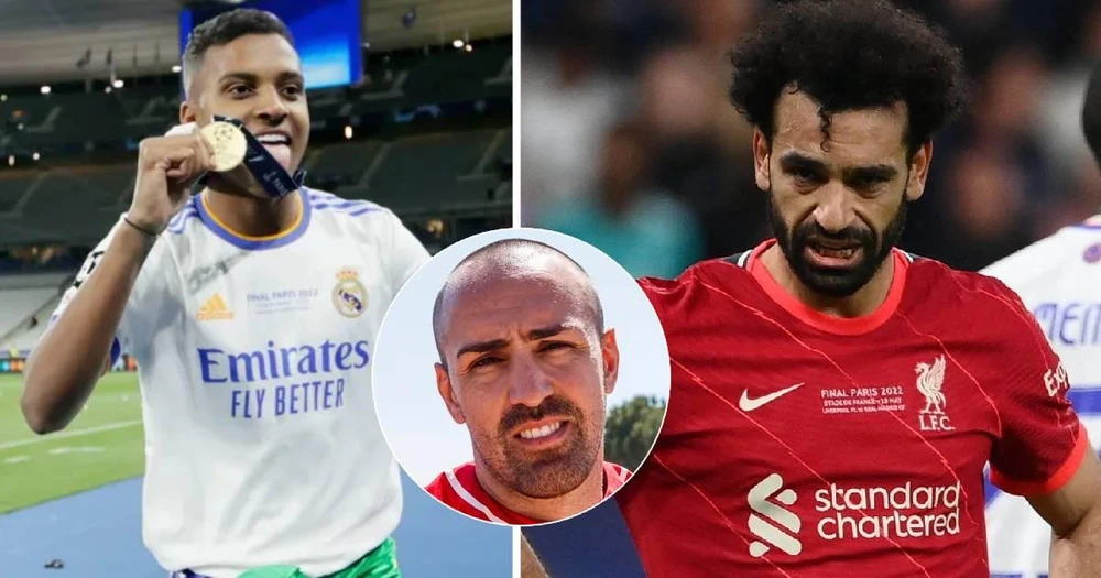 Jose Enrique tức giận với cái cách đàn em Rodrygo giễu cợt Salah. Ảnh: CGI.