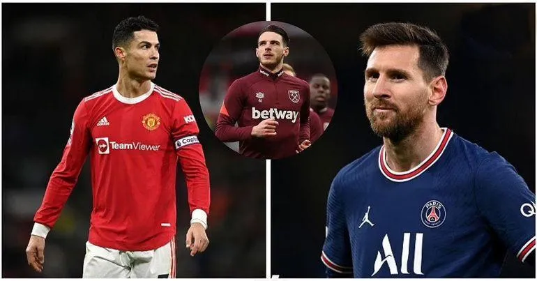 Declan Rice yêu thích Ronaldo hơn Messi. Ảnh: CGI. Declan Rice yêu thích Ronaldo hơn Messi. Ảnh: CGI.