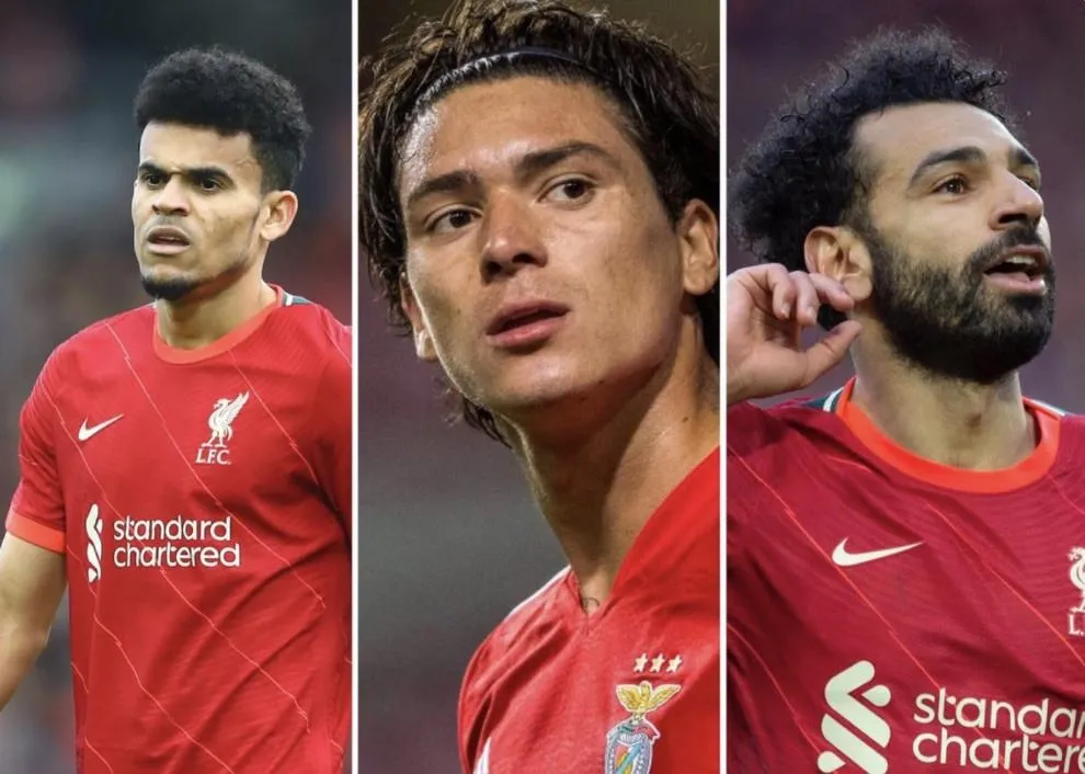 Hai gương mặt trẻ Diaz, Nunez và chân sút gạo cội Salah sẽ gánh vác nhiệm vụ ghi bàn cho Liverpool ở mùa giải mới. Ảnh: CGI.