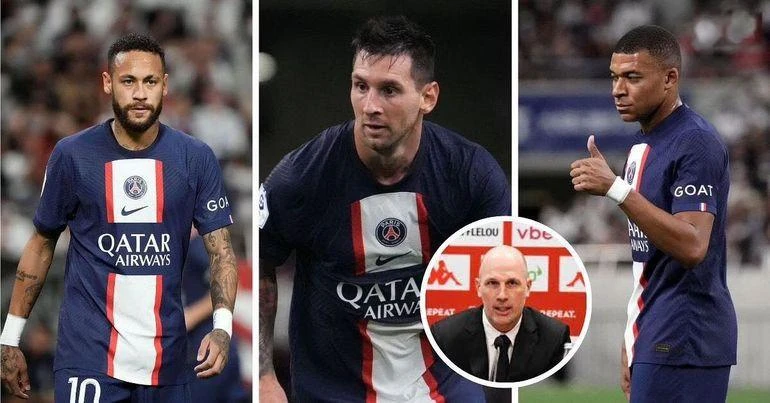 HLV Clement hy vọng các học trò ông sẽ ngăn chặn hiệu quả bộ ba nguyên tử đáng sợ của PSG. Ảnh: CGI.