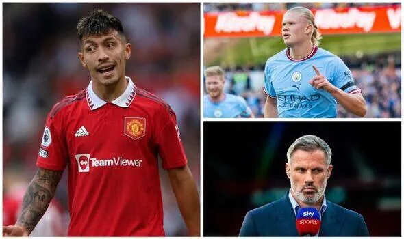 Chuyên gia Carragher lo ngại thay cho Martinez khi đụng độ Haaland. Ảnh: CGI.