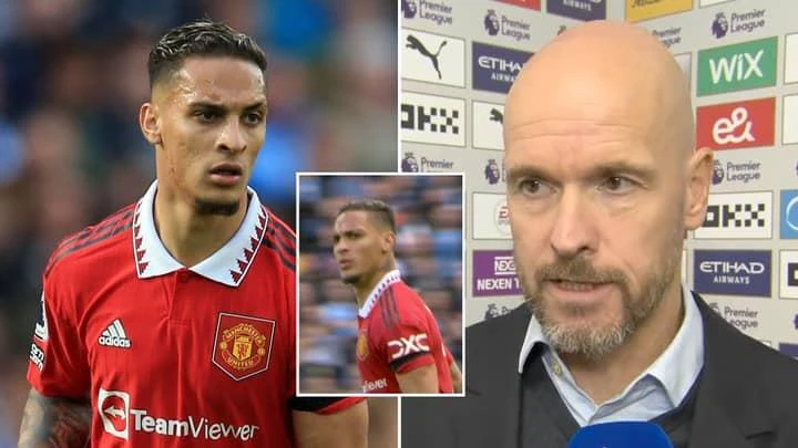 Antony bị cho là phớt lờ chỉ đạo của HLV Ten Hag trong việc hỗ trợ hậu vệ biên. Ảnh: CGI.