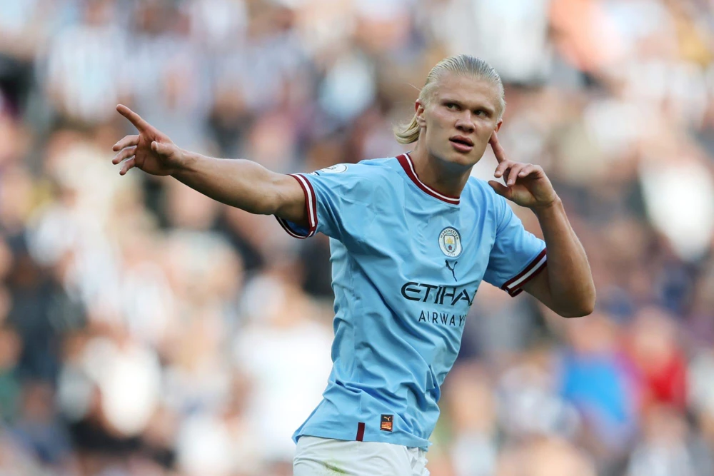 Haaland ghi bàn như máy cho Man City sau 12 trận đã 19 lần sút thủng lưới đối phương. Ảnh: CGI.