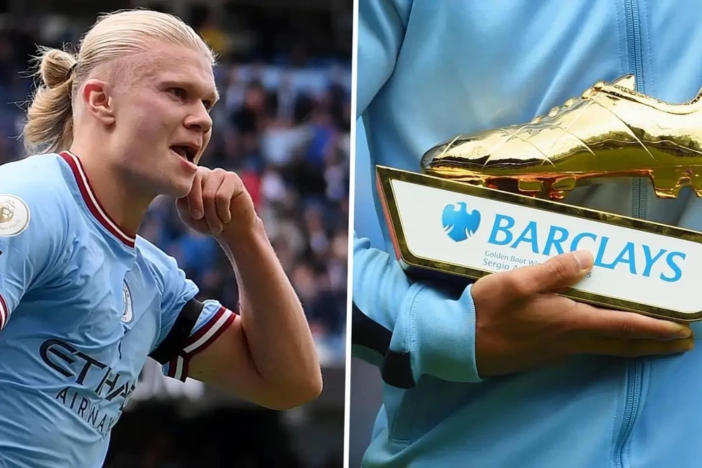 Các chuyên gia đã đặt hàng Chiếc giày vàng cho Haaland ở mùa này. Ảnh: CGI.