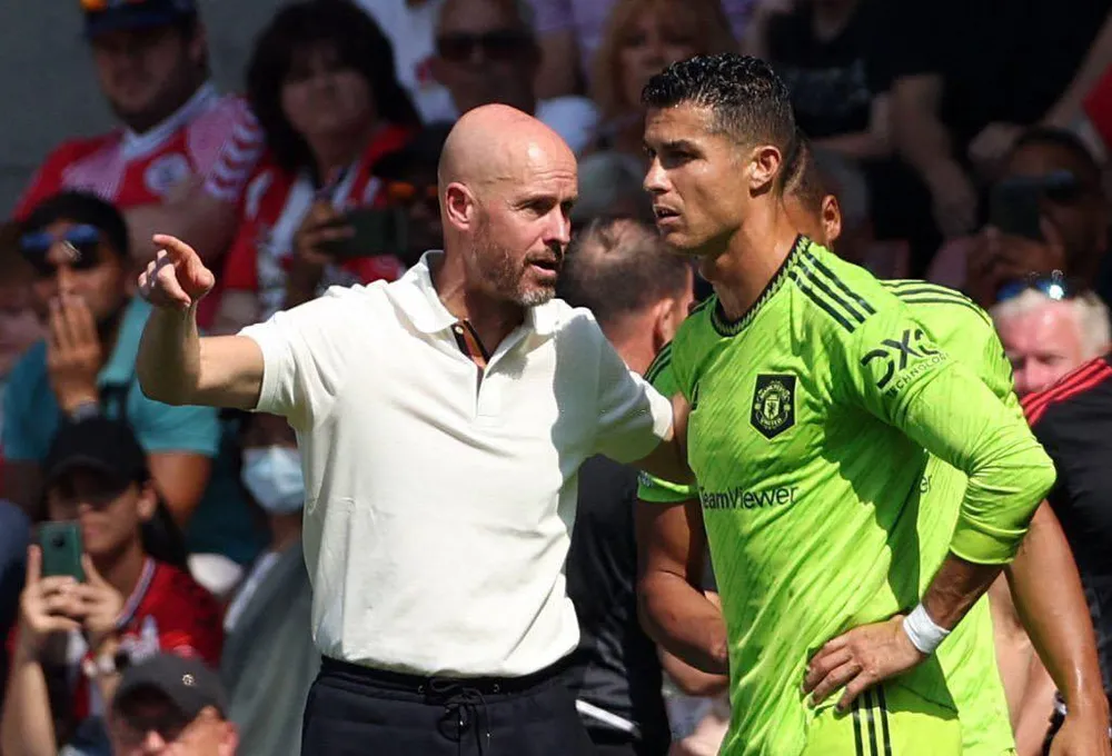 HLV Ten Hag muốn luân phiên cầu thủ thi đấu và Ronaldo không ngoại lệ. Ảnh: GETTY. HLV Ten Hag muốn luân phiên cầu thủ thi đấu và Ronaldo không ngoại lệ. Ảnh: GETTY.