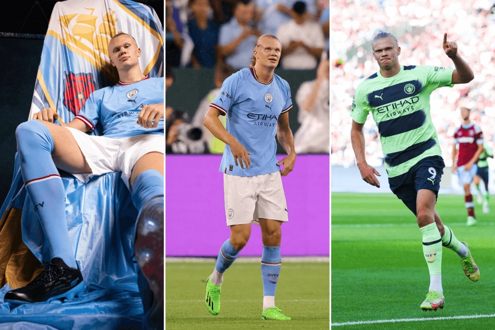 Tương lai không chắc chắn lâu dài của Haaland với đội bóng nửa xanh thành Manchester khiến cho hợp đồng với Puma sẽ giảm đi đáng kể. Ảnh: GETTY.