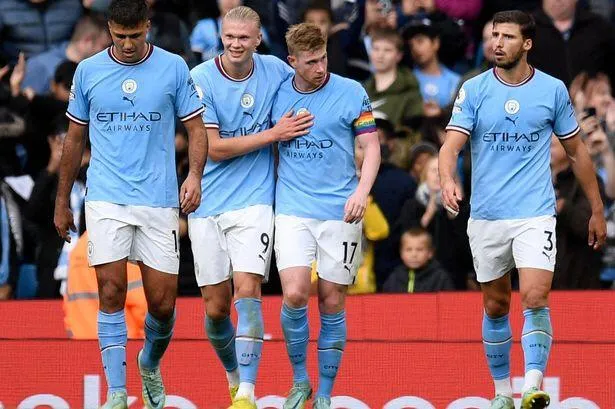 Haaland đã ghi 22 bàn sau 15 trận cho Man xanh trên mọi đấu trường tính từ đầu mùa. Ảnh: GETTY. Haaland đã ghi 22 bàn sau 15 trận cho Man xanh trên mọi đấu trường tính từ đầu mùa. Ảnh: GETTY.