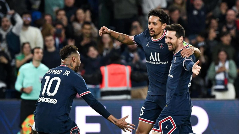Messi đang có một mùa giải đầy hưng phấn trong màu áo PSG. Ảnh: GETTY.