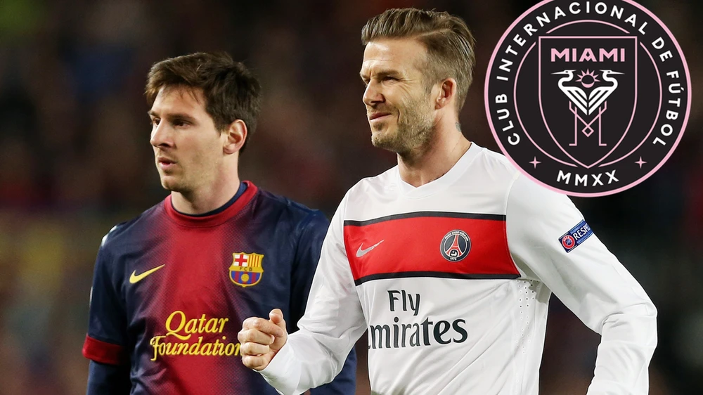 Beckham từ lâu đã mong muốn có Messi trong đội bóng của anh để gây tiếng vang ở Mỹ. Ảnh: GETTY.