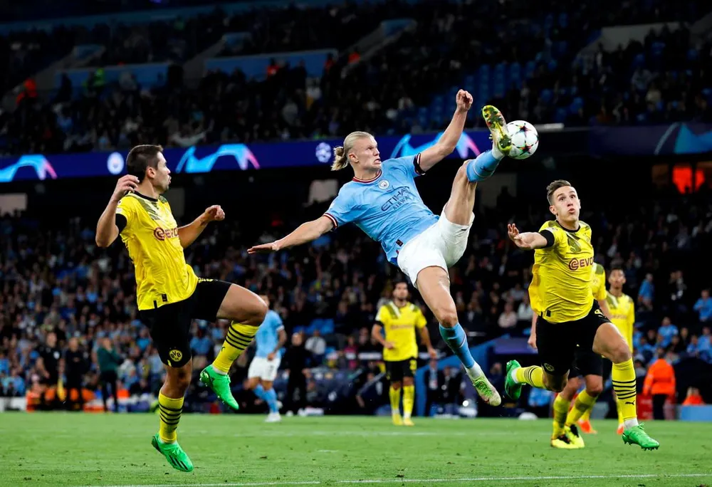 Chân sút trẻ Haaland chơi hiệu quả trong màu áo Man City. Ảnh: GETTY.