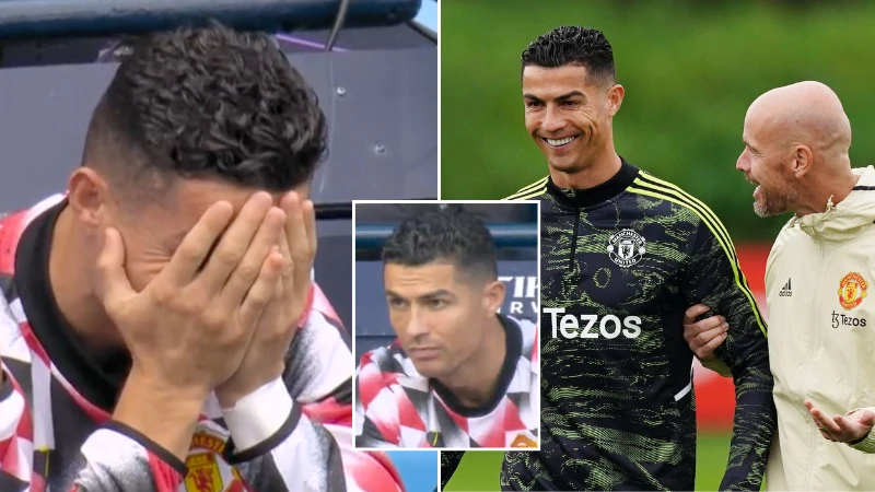 Ronaldo mất suất chơi dưới thời HLV Ten Hag và sớm chia tay Man United bảy tháng trước khi kết thúc hợp đồng với Man United. Ảnh: GETTY.