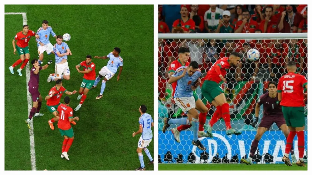 Đội bóng đến từ châu Phi nỗ lực ngăn cản thành công những đợt lên bóng của Tây Ban Nha. Ảnh: GETTY. Đội bóng đến từ châu Phi nỗ lực ngăn cản thành công những đợt lên bóng của Tây Ban Nha. Ảnh: GETTY.