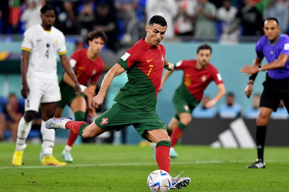 Ronaldo ghi một bàn thắng ở World Cup 2022. Ảnh: GETTY. Ronaldo ghi một bàn thắng ở World Cup 2022. Ảnh: GETTY.