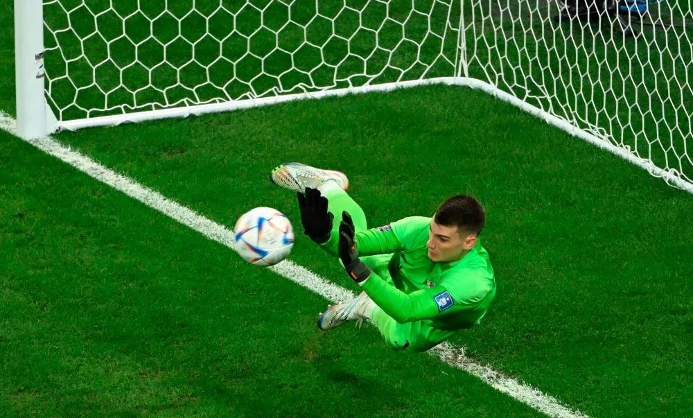 Thủ môn Dominik Livakovic của Croatia đã cản phá bốn quả 11 mét. Ảnh: GETTY. Thủ môn Dominik Livakovic của Croatia đã cản phá bốn quả 11 mét. Ảnh: GETTY.