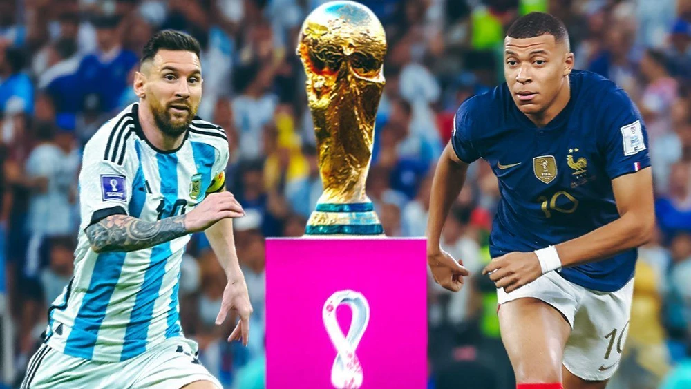 Lão tướng Messi 35 tuổi và tiểu tướng Mbappe 23 tuổi sẽ cùng đồng đội chạy đua giành cúp vàng danh giá thế giới. Ảnh: GETTY.