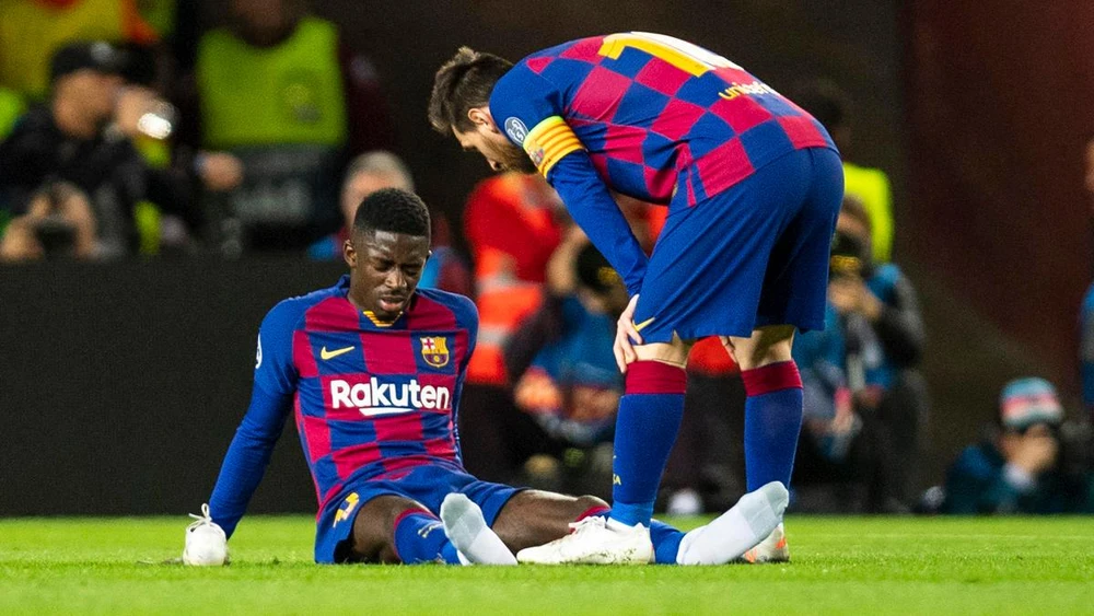 Dembele từng là đồng đội của Messi trong màu áo Barcelona và rất tôn trọng đàn anh. Ảnh: GETTY.