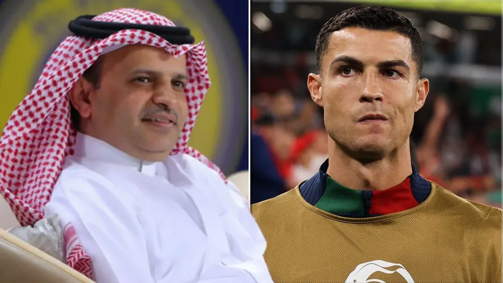 Chủ tịch CLB Al Nassr, Musli Al-Muammar không xác nhận rõ ràng sẽ mua Ronaldo. Ảnh: GETTY.