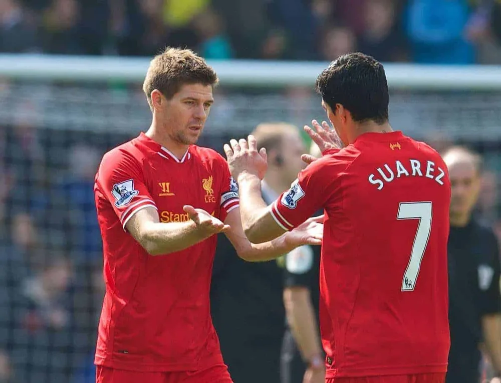 Cặp bài trùng Suarez - Gerrard một thời làm mưa làm gió ở Liverpool. Ảnh: GETTY. Cặp bài trùng Suarez - Gerrard một thời làm mưa làm gió ở Liverpool. Ảnh: GETTY.