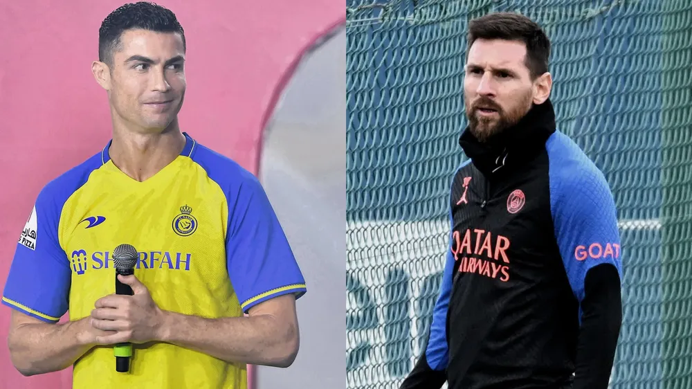Ronaldo đụng độ Messi trong một trận giao hữu. Ảnh: GETTY. Ronaldo đụng độ Messi trong một trận giao hữu. Ảnh: GETTY.