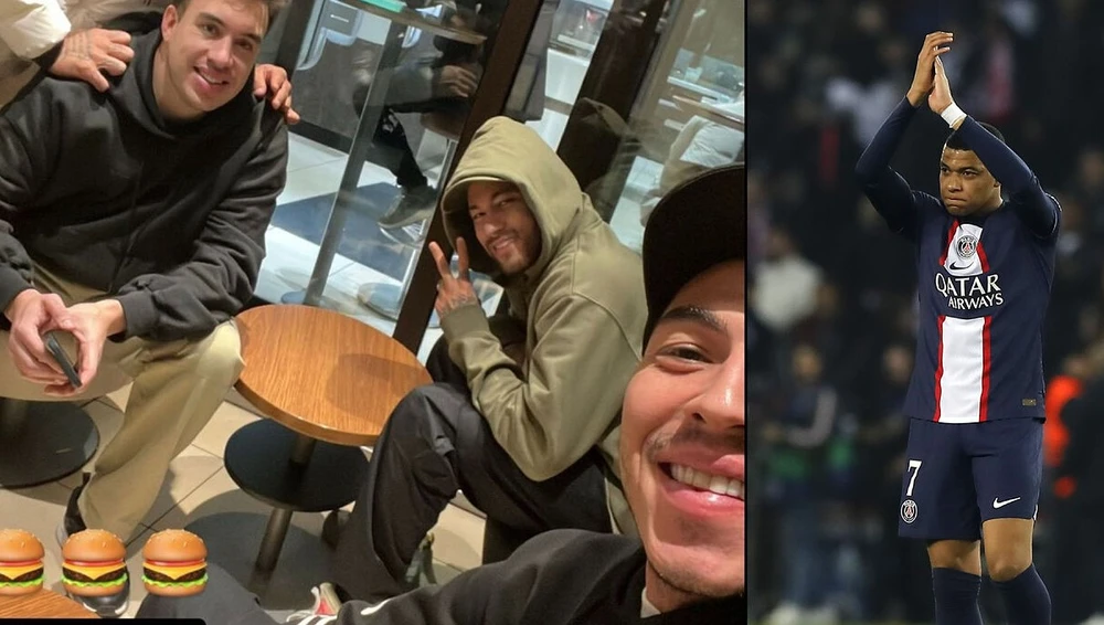 Neymar bị phát hiện bỏ đội sau trận thua Bayern và điều đó khiến Mbappe không hài lòng. Ảnh: GETTY.